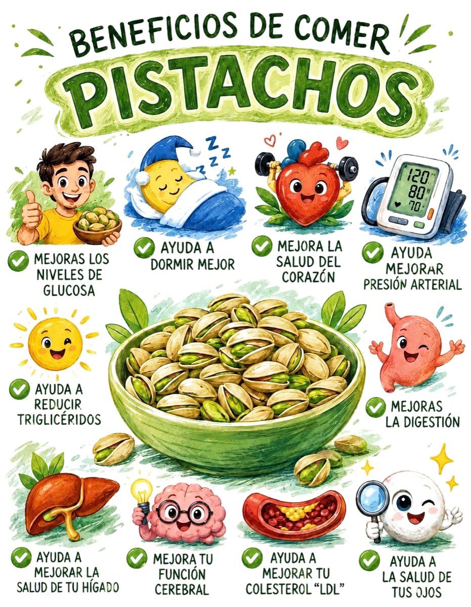 Ilustración de los beneficios de comer pistachos